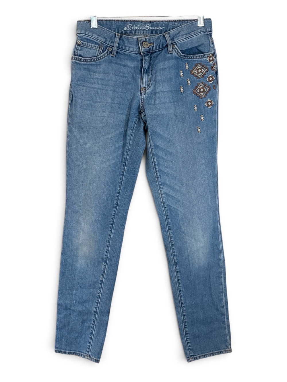 Eddie Bauer Light Blue Embroidered Boyfriend Slim Jeans